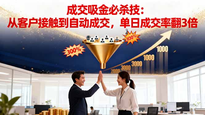 吸金成交营销必杀技：从客户接触到自动成交，单日成交率翻3倍-聚宝盆