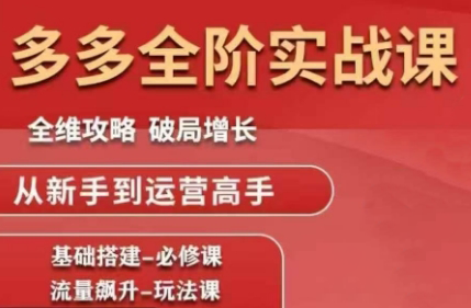 大炮·拼多多全阶实战课程(更新10月)-聚宝盆