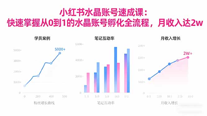 2025小红书水晶账号速成课：快速掌握从0-1水晶账号孵化全流程，月收入达2w-聚宝盆