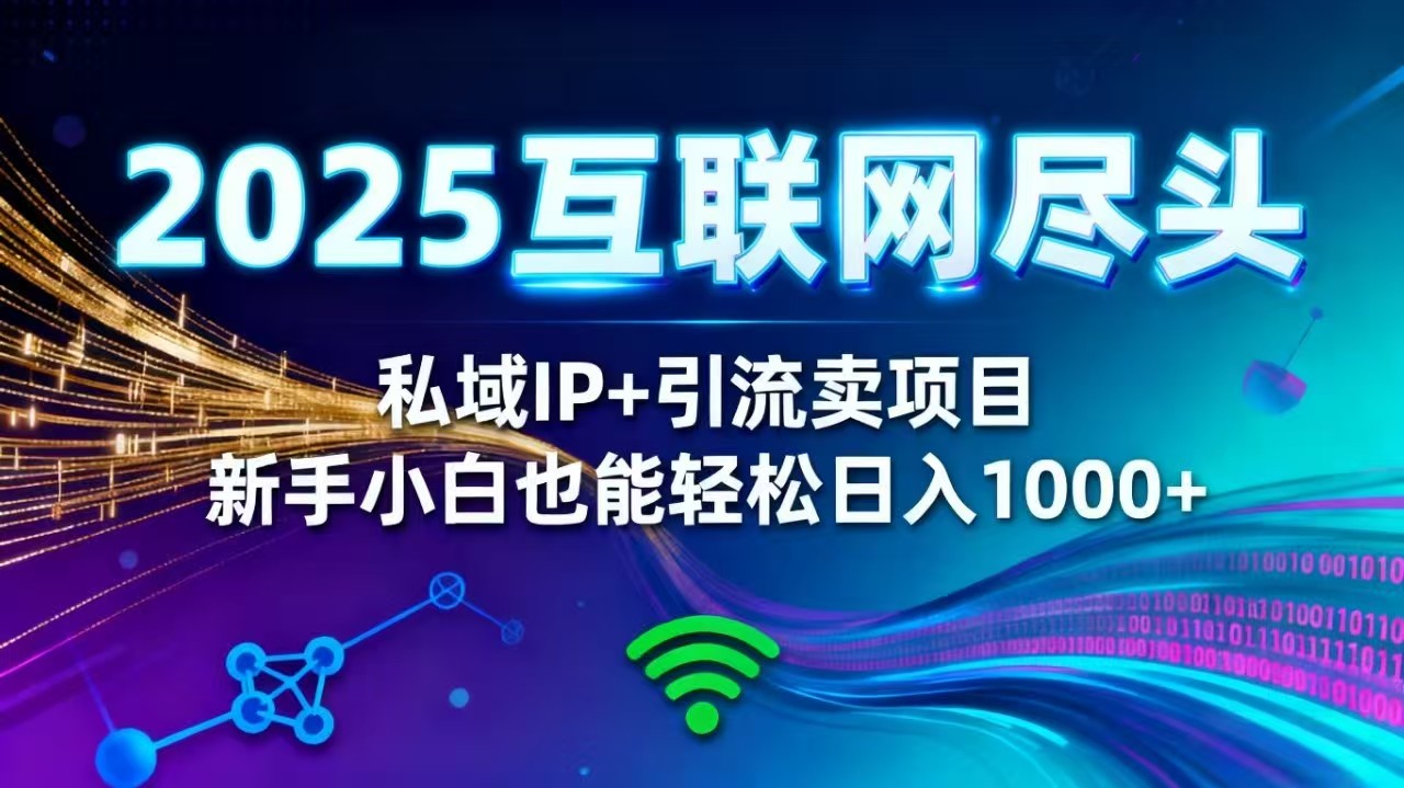 2025网创尽头王炸项目！私域 IP + 精准引流，新手小白在家躺赚日入 1000+-聚宝盆