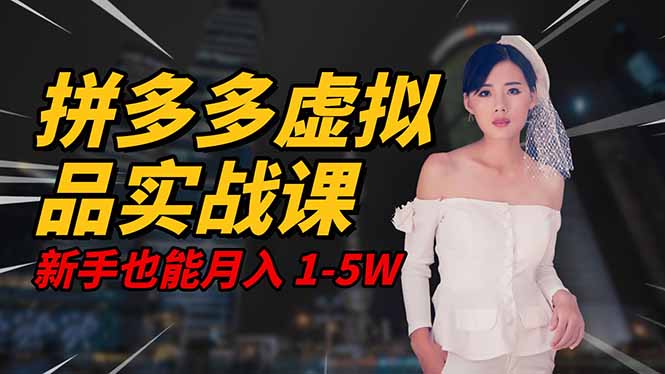 2025 拼多多虚拟品系统实战课，轻资产项目，可矩阵开工作室，新手也能...-聚宝盆