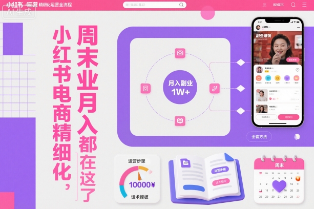 小红书电商精细化运营全流程，周末副业月入1W+，全套方法都在这了-聚宝盆