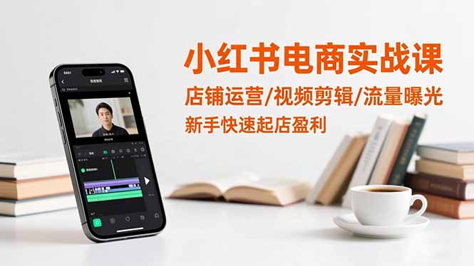 小红书电商实战课：店铺运营/视频剪辑/流量曝光，新手快速起店盈利-聚宝盆